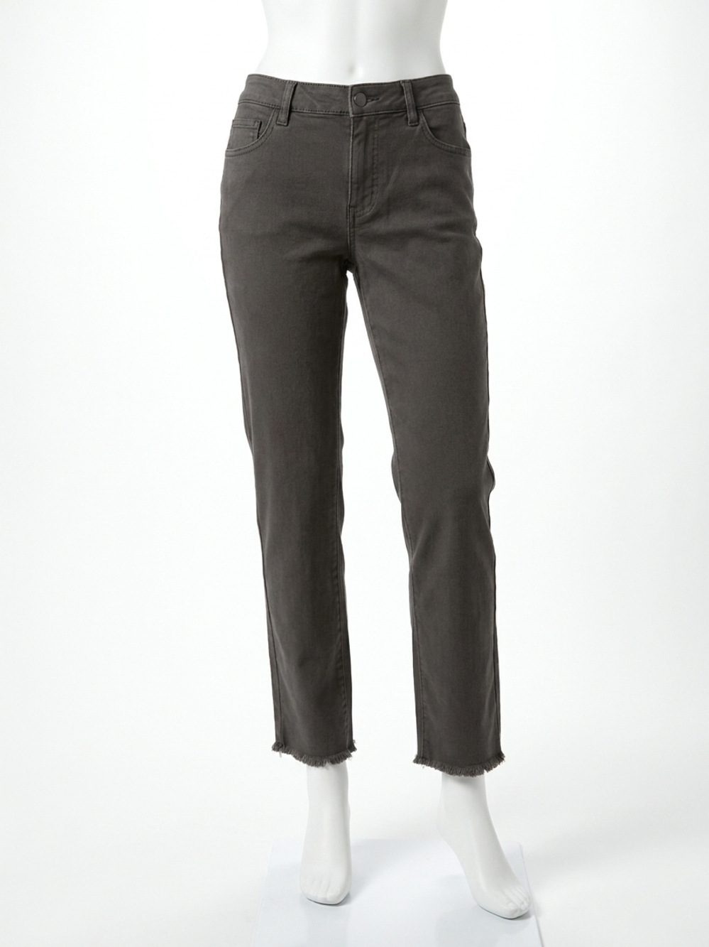 NEW MULTIPLES fringe ankle pant in grey